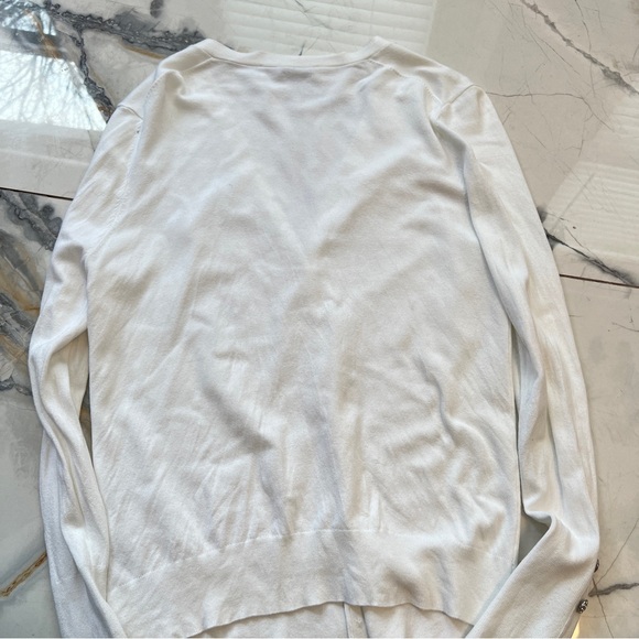 Zara White Elegant Cardigan with Jewel Buttons Women’s XXL - Picture 3 of 8